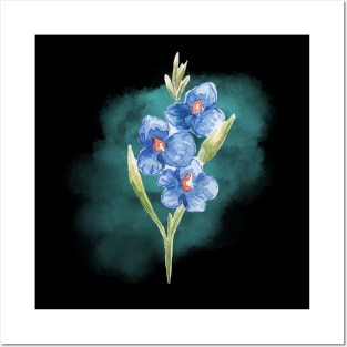 Gladioli Filipino flower Hand-painted Watercolor Posters and Art